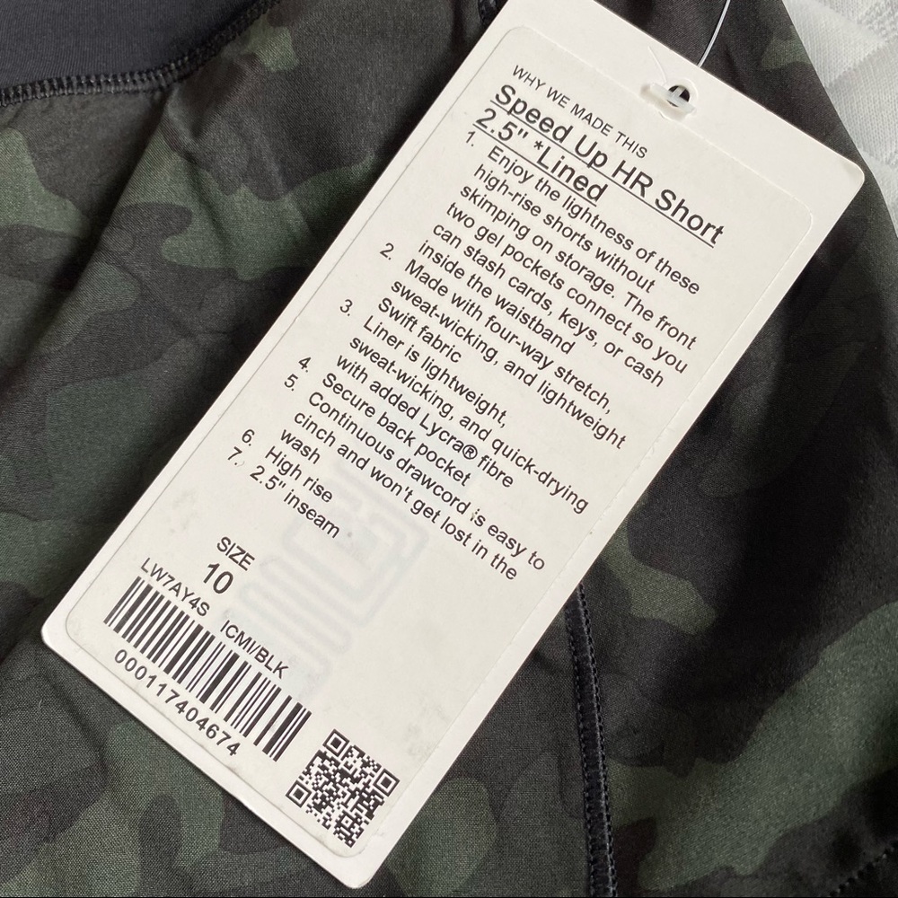 NWT Sz 10 Lululemon Speed Up HR 2.5” ICMI/Black - Picture 9 of 10